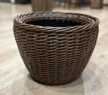 Кашпо из искусственного ротанга орех 20 литров