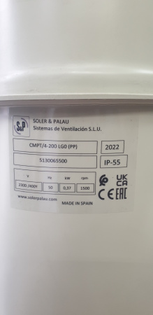 CMPT/4-200 PP Soler&Palau Вентилятор для агрессивной атмосферы