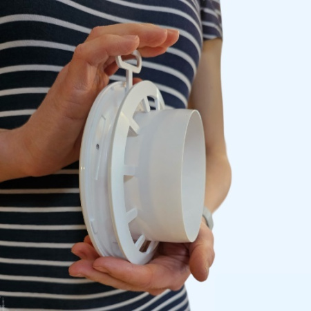 10DK ERA Диффузор DK фланец D100 сетка D143 пластик