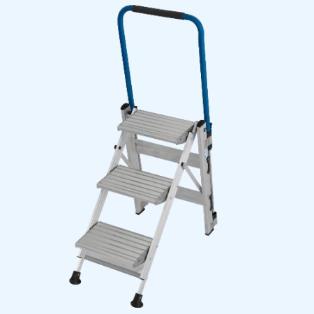 Складной трап с откидным барьером Krause 3 ступени (810526)