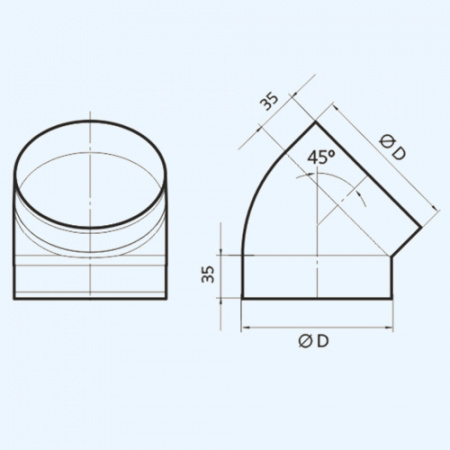 12,5ККП ERA Колено ККП D125 45° пластик