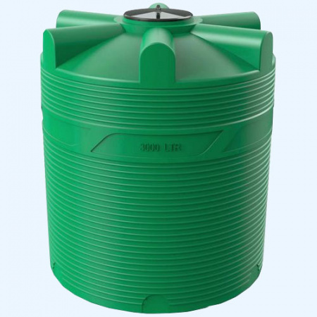 V 3000 зелёный Полимер цилиндрический вертикальный пластиковый бак емкость для воды