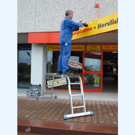 Шарнирная универсальная лестница стремянка трансформер Krause Stabilo 4х3 (123510)