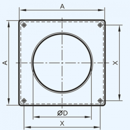 10НКП ERA Накладка торцевая НКП D100 150х150 пластик