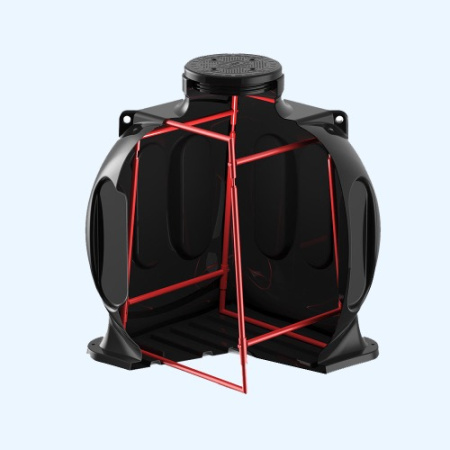 Колодец КС-5 с металлокаркасом и крышкой D 560 мм Полимер