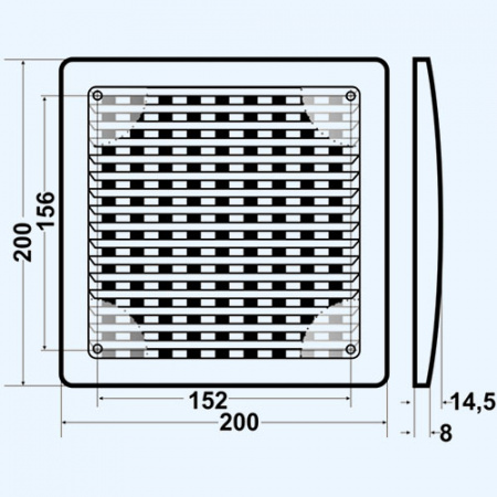 2020РРПН Решетка вентиляционная РРПН разъемная регулируемая 200х200 ASA Terracotta (терракот) ERA STREETLINE