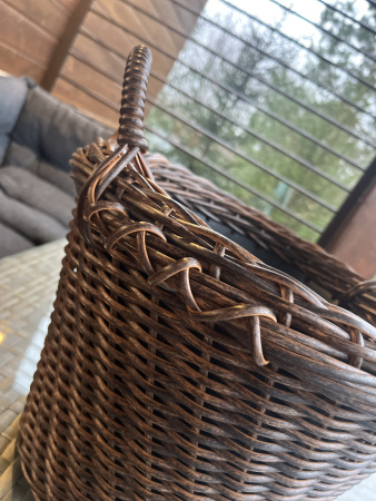 Кашпо из искусственного ротанга дуб 16 литров луковая корзина