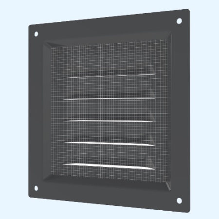 1212МЭ Gray (серый) ERA Решетка вентиляционная МЭ сетка 125х125 окраш.сталь