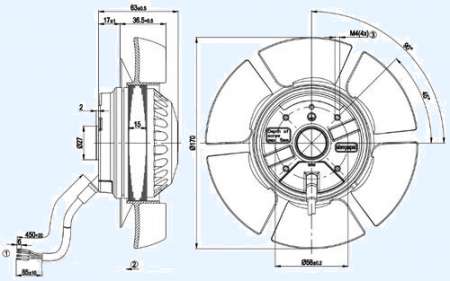 A2E170-AF23-02 Ebmpapst Вентилятор осевой