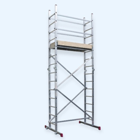 Шарнирные передвижные алюминиевые подмости KRAUSE CORDA раб. высота 5,0м (916273)