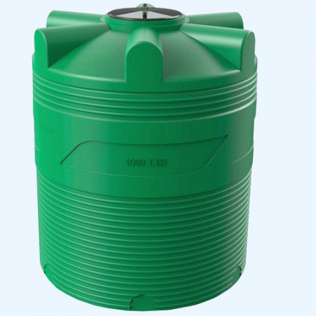 V 1000 зелёный Полимер цилиндрический вертикальный пластиковый бак емкость для воды