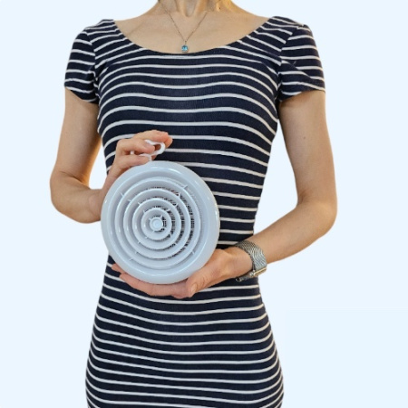 10DK ERA Диффузор DK фланец D100 сетка D143 пластик