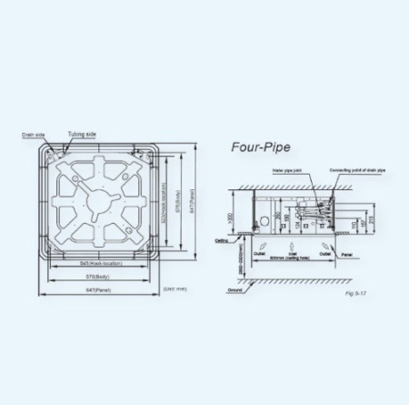 GCKD-400Si 4T General Climate Фанкойл кассетный (2.90, с датчиком и модулем NIM)