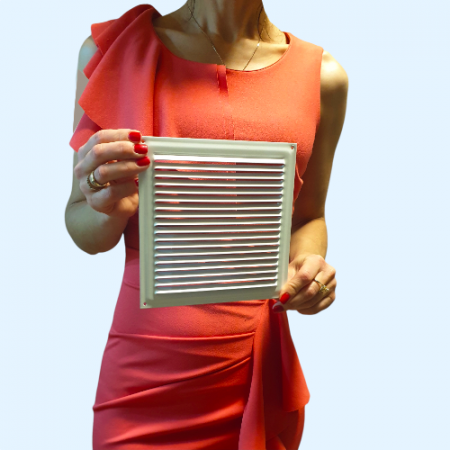 175х175 белая Решётка металлическая без бортика