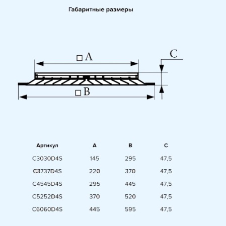 C6060D4S Диффузор CD 595х595 алюминий ERA PRO