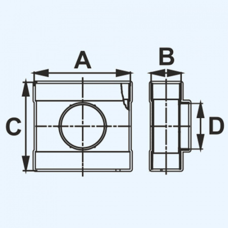 511ТФ10П ERA Тройник ТФП D100 с выходом 55х110 пластик