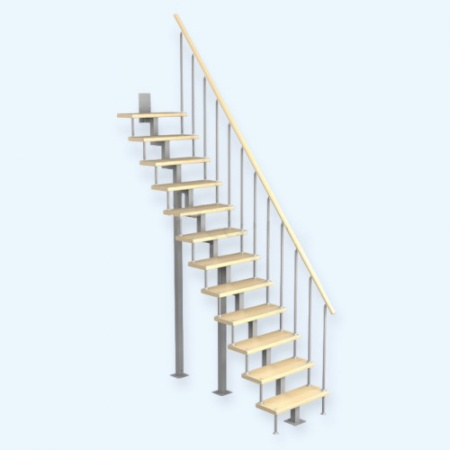 Линия-Квадро Лесенка Модульная малогабаритная лестница прямой марш h 2700-2925