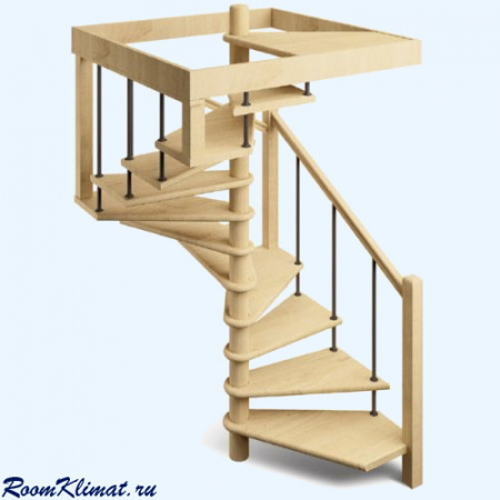 ЛЕС 10 универсальная Лесенка винтовая деревянная межэтажная лестница