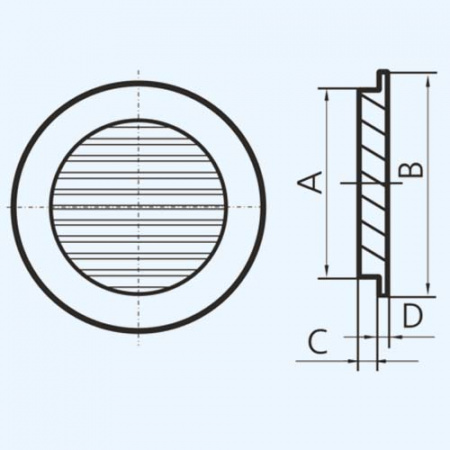 12,5РКМ фланец D125 сетка D150 алюминий ERA STREETLINE Решетка вентиляционная РКМ