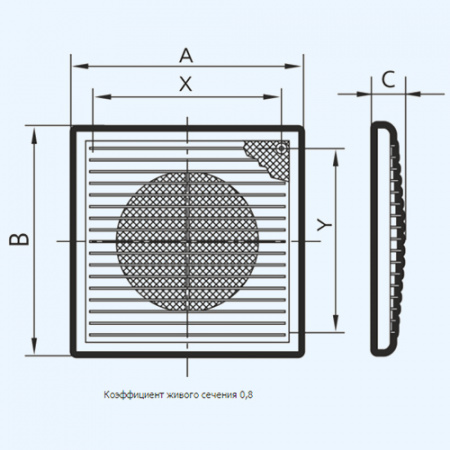 1825П ERA Решетка вентиляционная П разъемная 183х253 пластик
