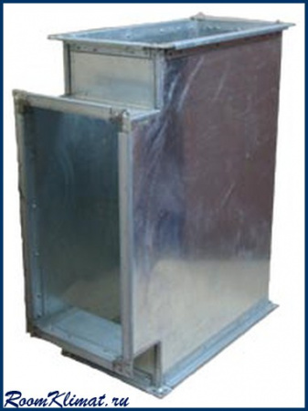 Прямоугольный горизонтальный тройник из оцинкованной стали 600х350