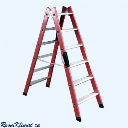 Двухсторонняя лестница стремянка с алюминиевыми ступенями Krause 2х10 (815460)