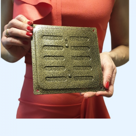 160х160 с задвижкой бронза Решетка вентиляционная металлическая