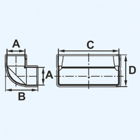 511КВП ERA Колено КВП 55х110 вертикальное пластик