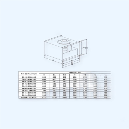 ВК-Н2-300*150 E (WG) Ванвент (VANVENT) Прямоугольный канальный вентилятор