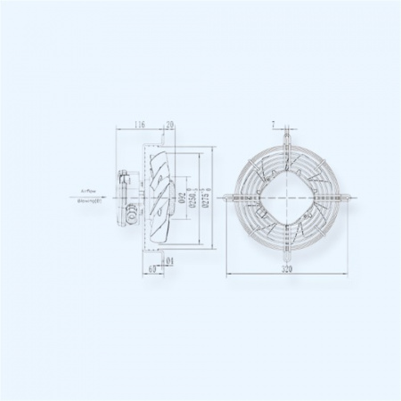 YWF-2E-250-S-92/25-G Standard Weiguang Осевой вентилятор