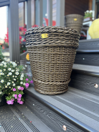 Кашпо конус из искусственного ротанга бронзовый орех (1) 30 литров