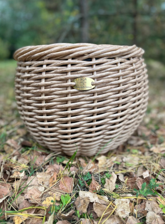 Кашпо из искусственного ротанга солома 12 литров