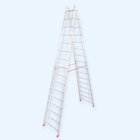 Двусторонняя алюминиевая стремянка с перекладинами Krause 2х16 (801746)