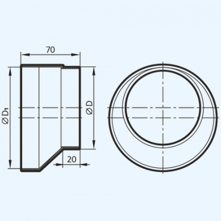 1012,5РЭП ERA Редуктор РЭП D125 эксцентриковый D100 пластик