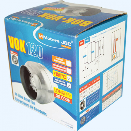 BOK 120/100T с OK MMotors JSC Вентилятор канальный осевой высокотемпературный BOK 120/100T с OK MMotors JSC Вентилятор канальный осевой высокотемпературный