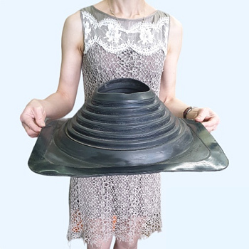 Манжета кровельная прямая из термостойкой EPDMп резины черная №8 (178-330 мм)