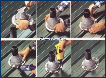 Манжета кровельная прямая №6 красная EPDM (127-228 мм) Манжета кровельная прямая №6 красная EPDM (127-228 мм)