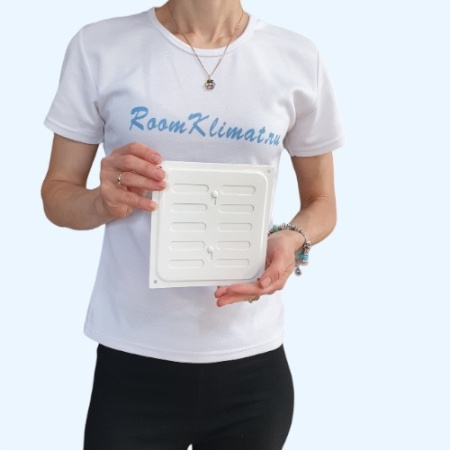 160х160 с задвижкой белая Решетка вентиляционная металлическая