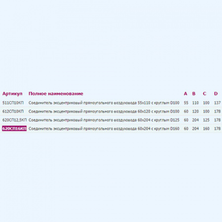 612СП10КП ERA Переходник СПКП D100 эксцентриковый 60х120 пластик